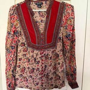 Lucky brand floral blouse XS